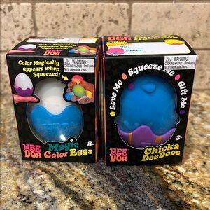 NeeDoh Chicka Deedoos & Magic Color Eggs - Blue/Purple- set of 2!